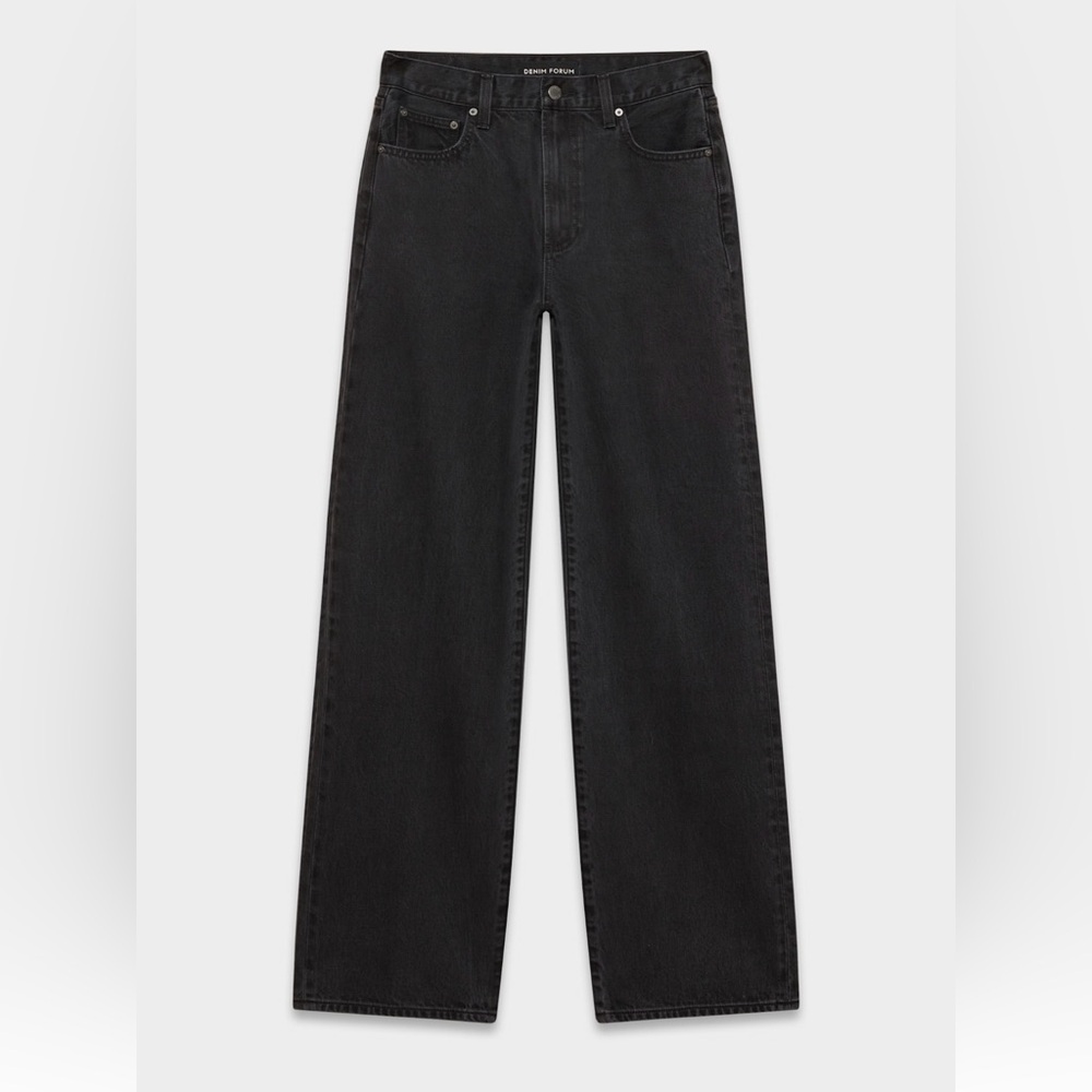 Denim Forum The Farrah Hi-Rise Wide Jean - 29 Black Eyeliner